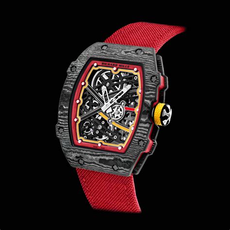 richard mille watch red strap|richard mille 67 02 price.